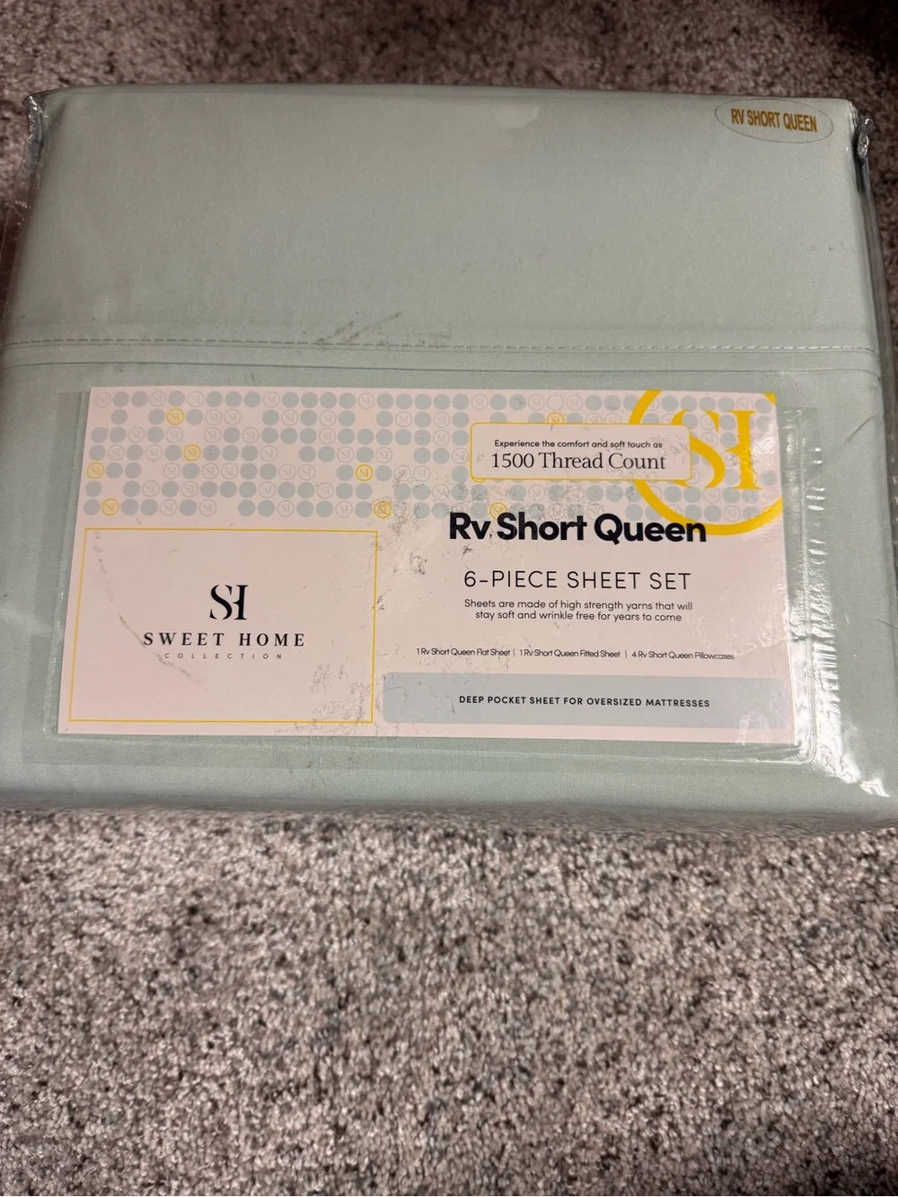 Sweet Home Collection RV Short Queen Microfiber Sheet Set Deep Pocket Green